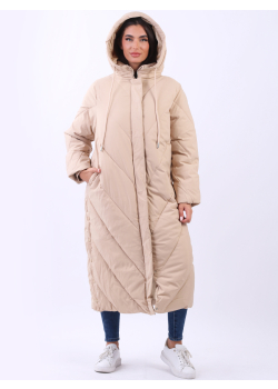 Made In Italy Plus Size Hooded Long Padded Puffer Jacket